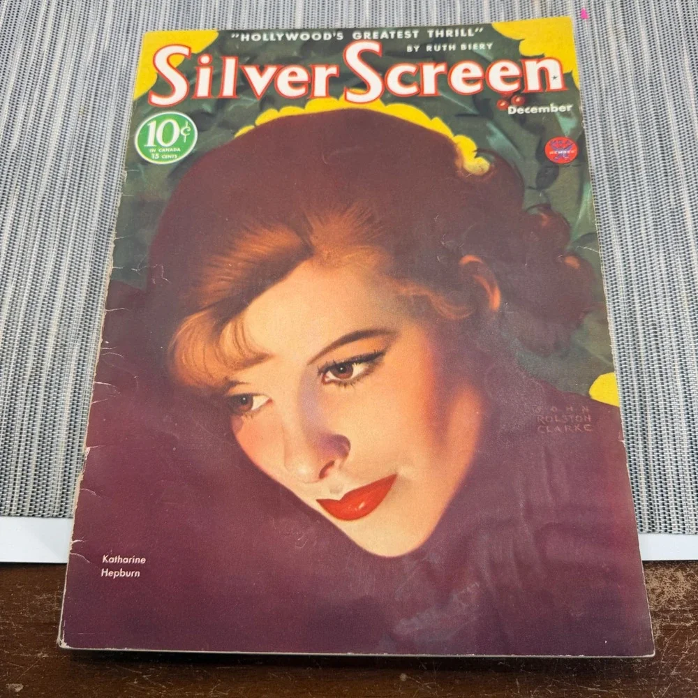 Vtg Silver Screen Magazine‎ Dec 1933 Katharine Hepburn Cover Hollywood History